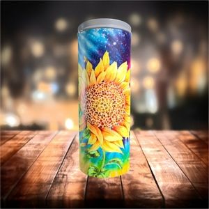 Sunflower Tie Dye / Stainless Steel Skinny Tumbler